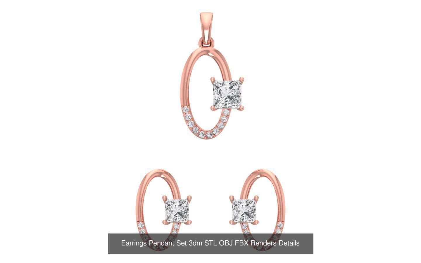 128 Pendant Earrings Sets 3dm STL OBJ FBX Details Collection _48