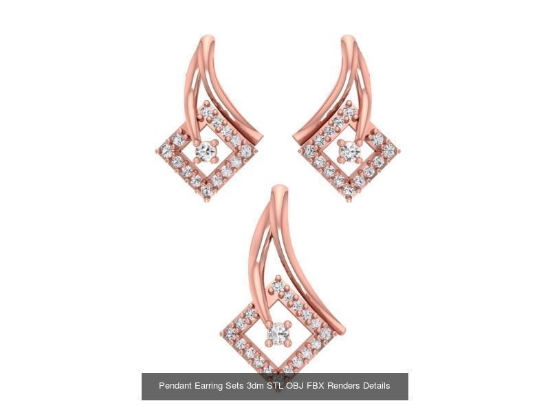 128 Pendant Earrings Sets 3dm STL OBJ FBX Details Collection _91