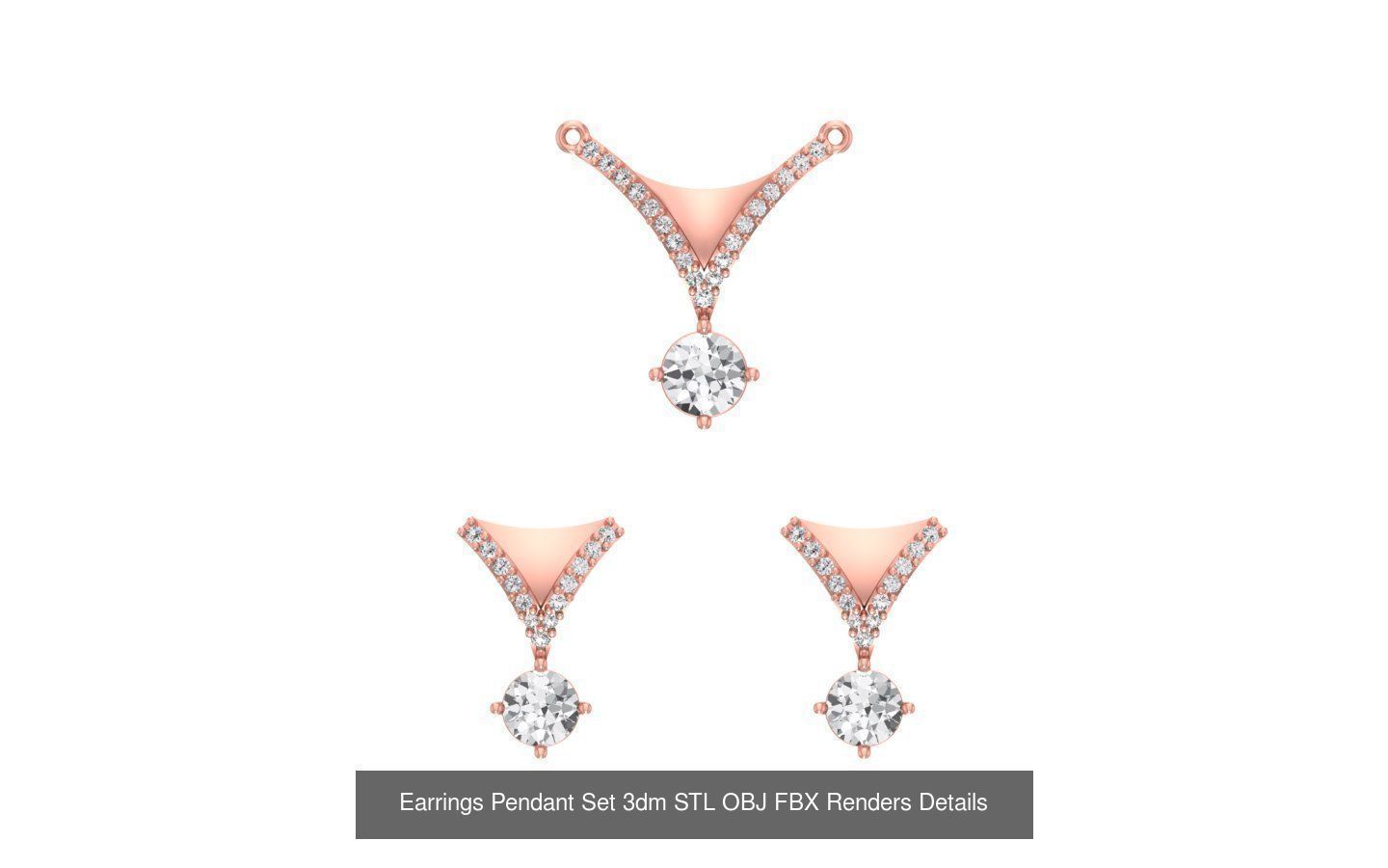 128 Pendant Earrings Sets 3dm STL OBJ FBX Details Collection _40