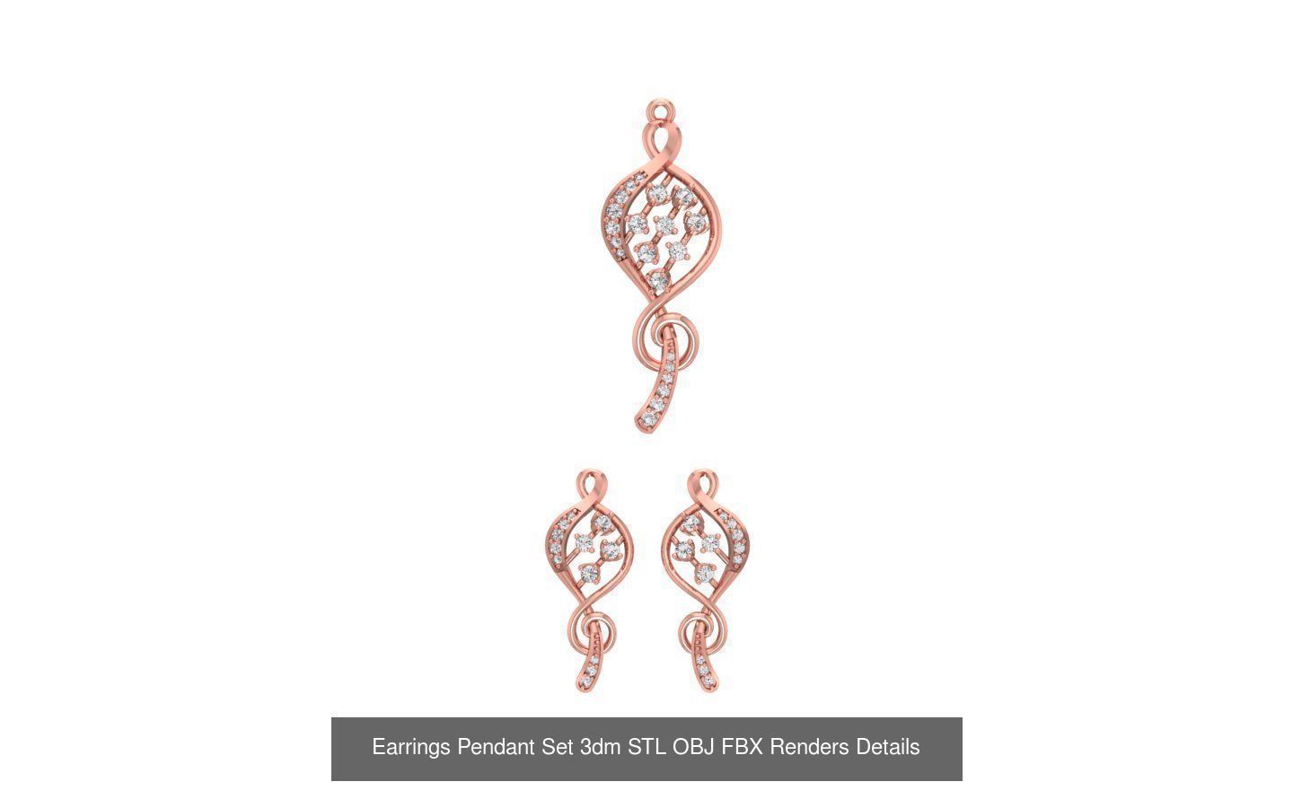 128 Pendant Earrings Sets 3dm STL OBJ FBX Details Collection _52