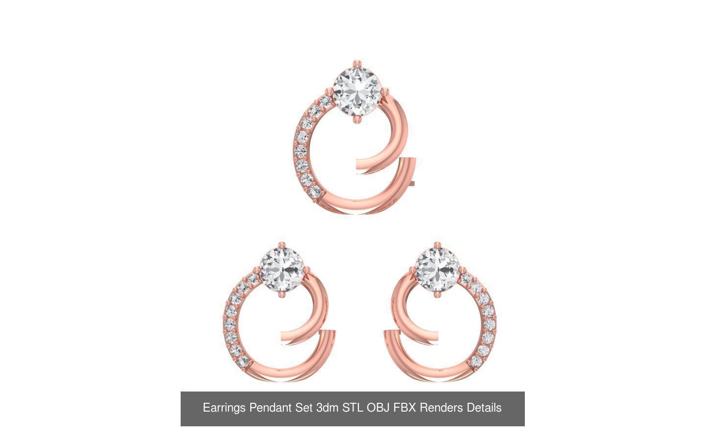 128 Pendant Earrings Sets 3dm STL OBJ FBX Details Collection _46