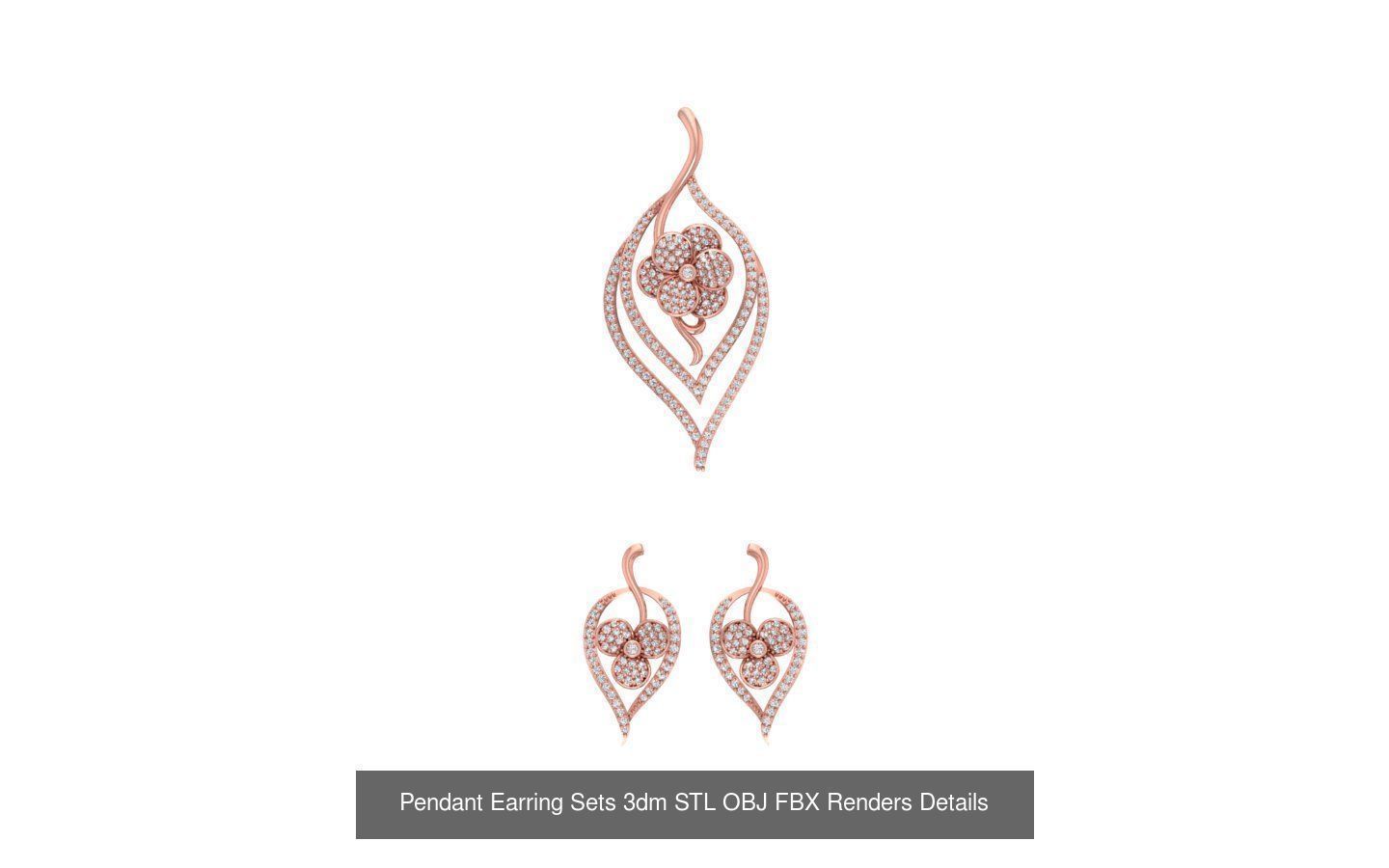 128 Pendant Earrings Sets 3dm STL OBJ FBX Details Collection _64