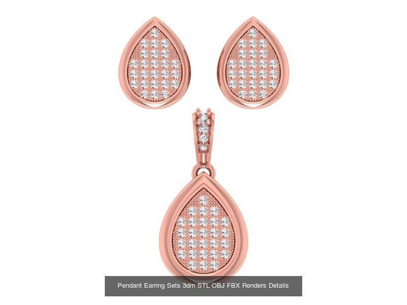128 Pendant Earrings Sets 3dm STL OBJ FBX Details Collection _136