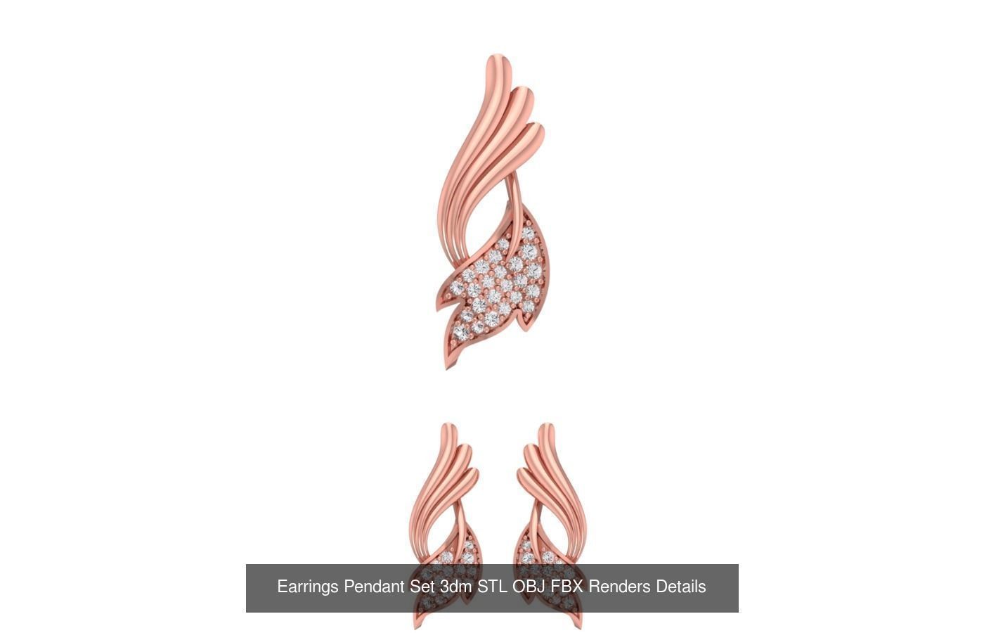 128 Pendant Earrings Sets 3dm STL OBJ FBX Details Collection _15