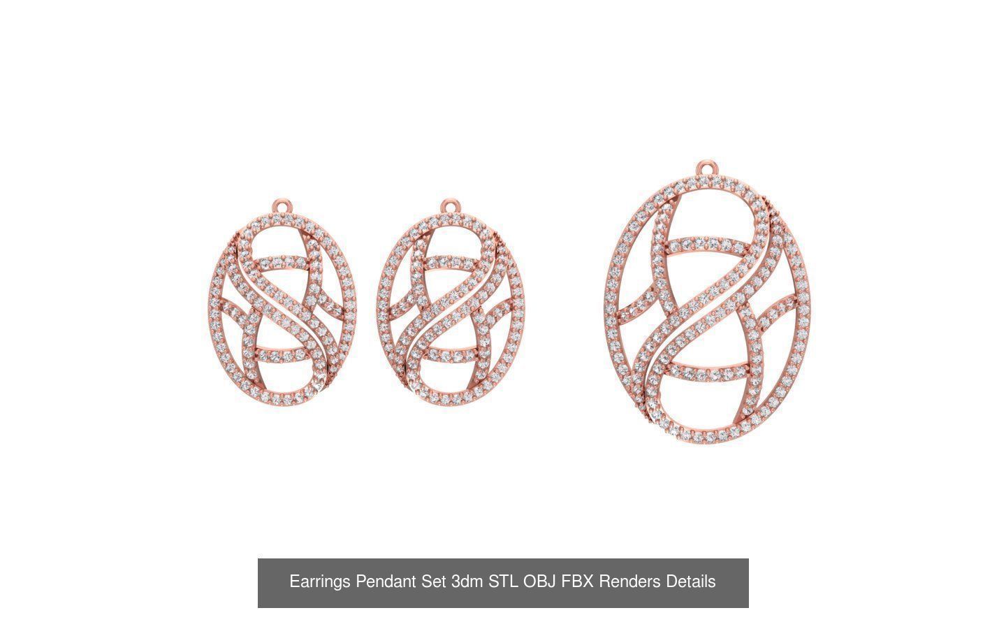 128 Pendant Earrings Sets 3dm STL OBJ FBX Details Collection _60