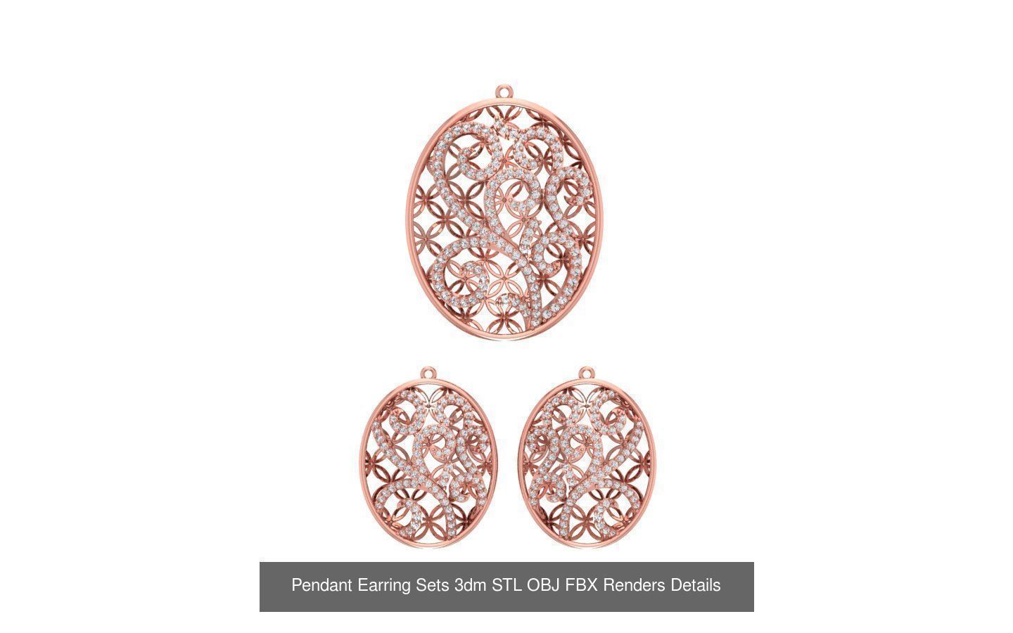 128 Pendant Earrings Sets 3dm STL OBJ FBX Details Collection _72