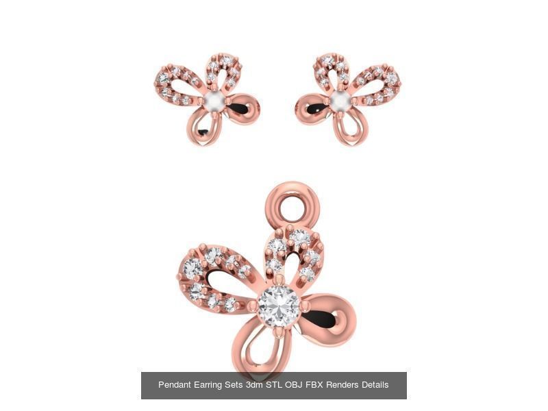 128 Pendant Earrings Sets 3dm STL OBJ FBX Details Collection _95