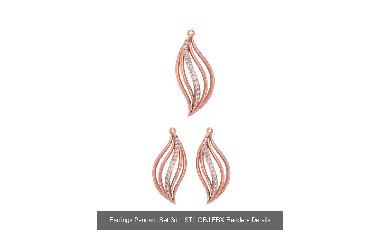 128 Pendant Earrings Sets 3dm STL OBJ FBX Details Collection _53