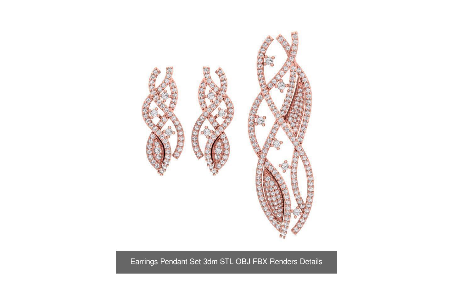 128 Pendant Earrings Sets 3dm STL OBJ FBX Details Collection _55