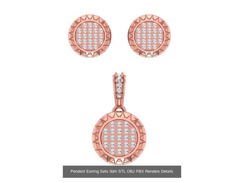 128 Pendant Earrings Sets 3dm STL OBJ FBX Details Collection _134