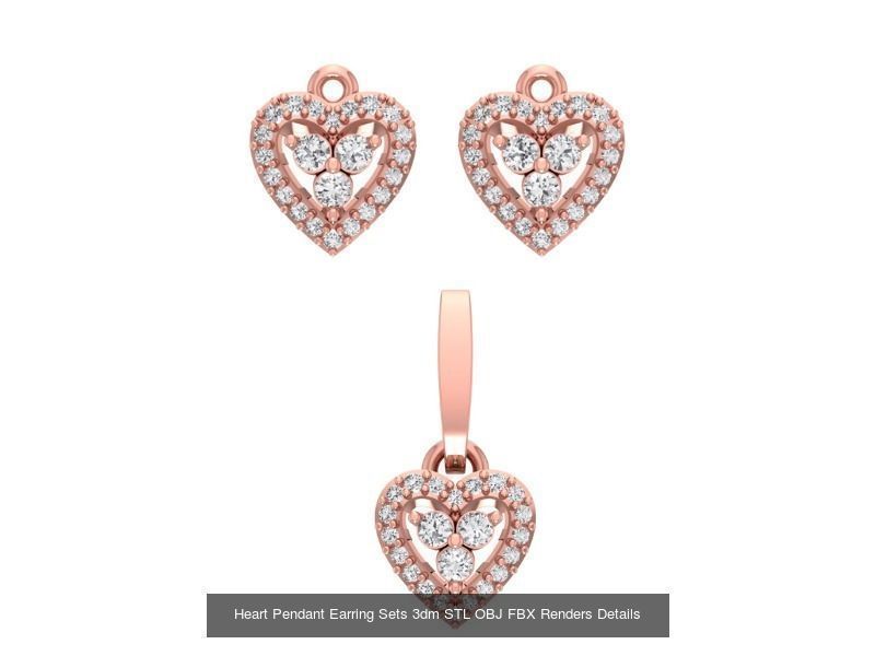 128 Pendant Earrings Sets 3dm STL OBJ FBX Details Collection _107