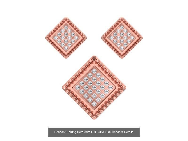 128 Pendant Earrings Sets 3dm STL OBJ FBX Details Collection _133