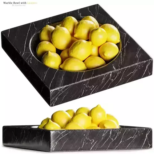 Honor  Marble Centerpiece Bowl with Lemons