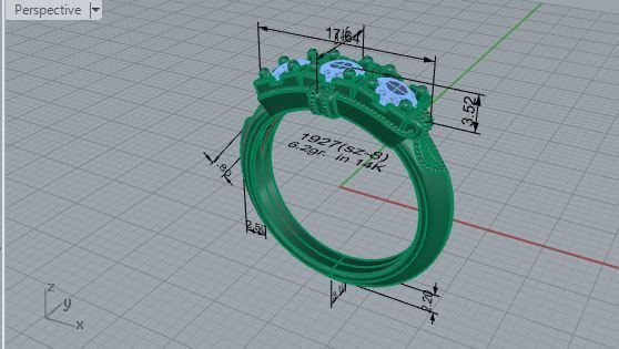 Fashion Bridge ring 1927 3D print model 3D print model_7