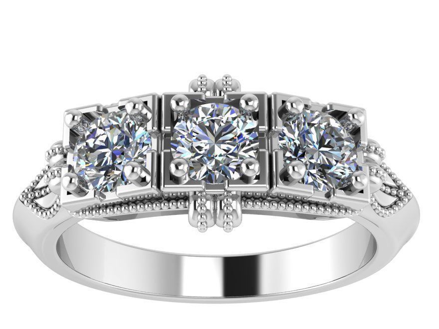 Fashion Bridge ring 1927 3D print model 3D print model_2