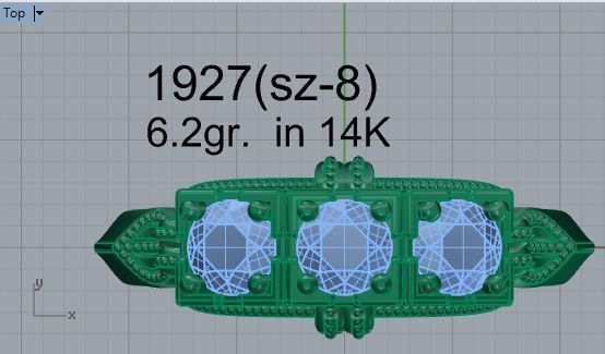 Fashion Bridge ring 1927 3D print model 3D print model_4