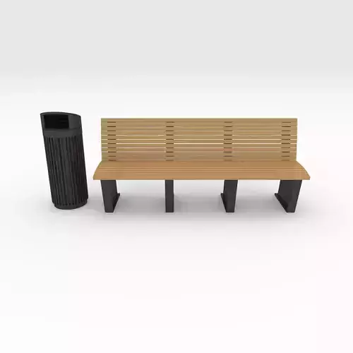 Bench Park 42 Low-poly 3D model