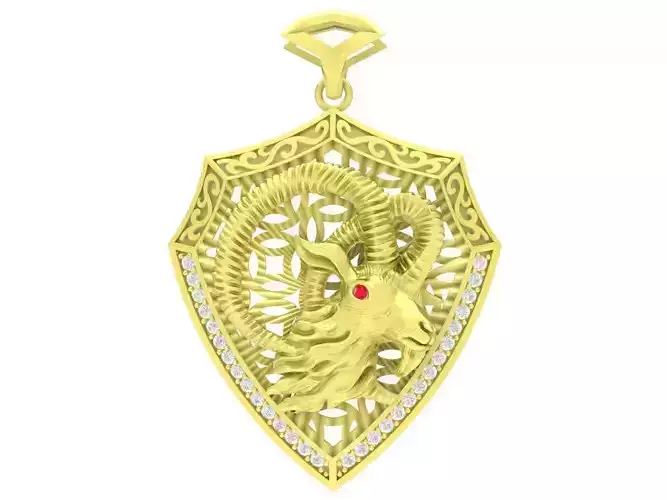 Zodiac Diamond Goat King Pendant 3869