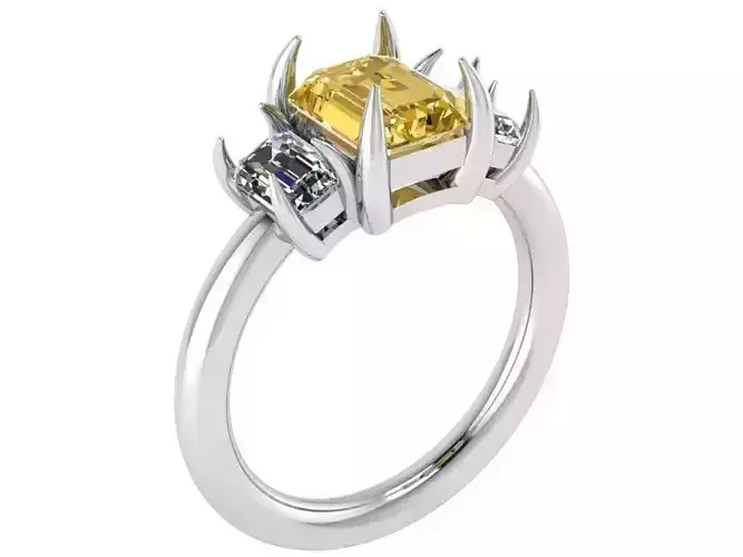 Bid Yellow Diamond ring 1929 3D print model