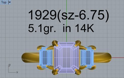 Bid Yellow Diamond ring 1929 3D print model 3D print model_4