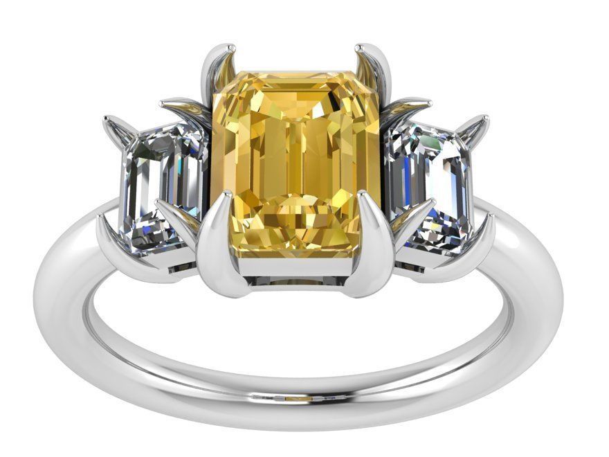 Bid Yellow Diamond ring 1929 3D print model 3D print model_2