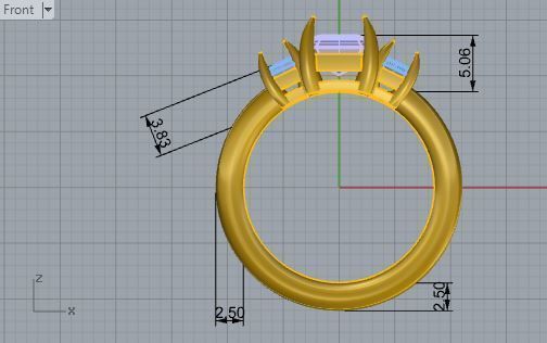 Bid Yellow Diamond ring 1929 3D print model 3D print model_5
