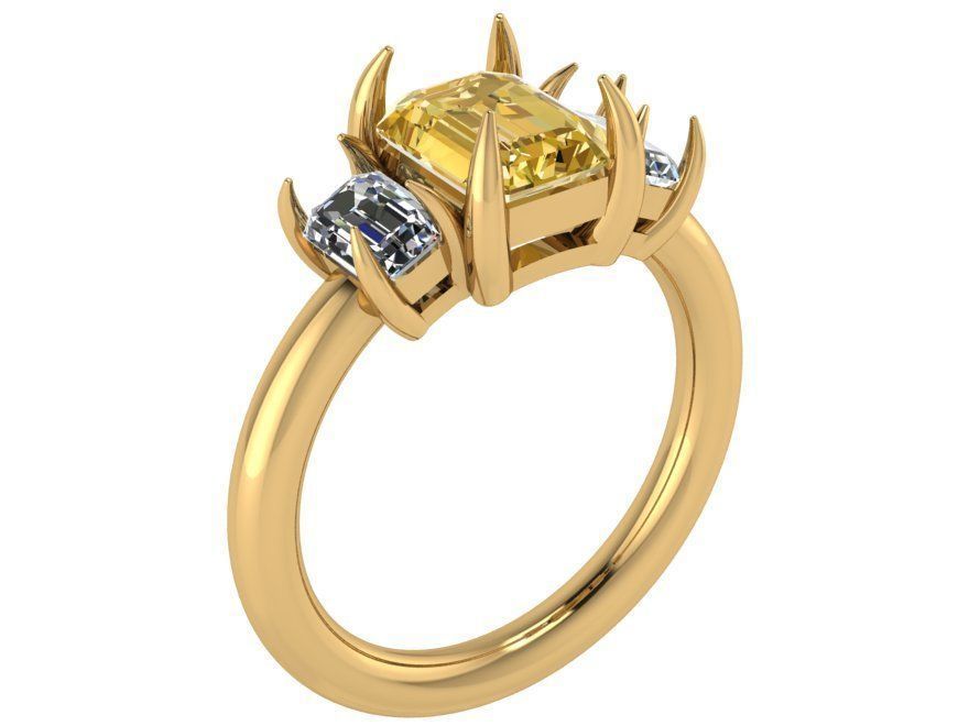 Bid Yellow Diamond ring 1929 3D print model 3D print model_1