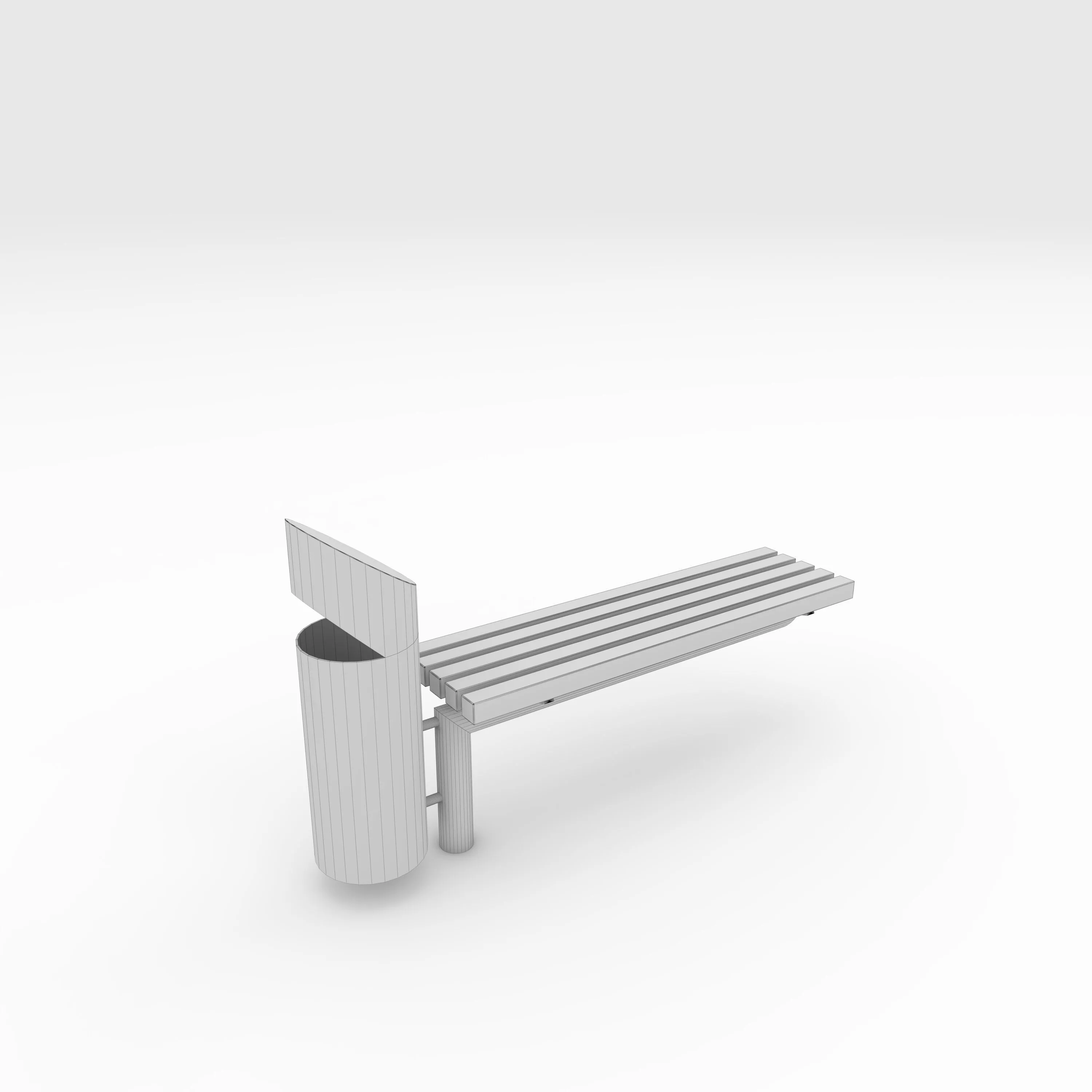 Bench Park 43 Low-poly 3D model