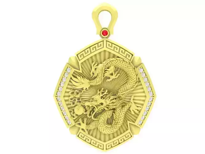 zodiac fengshui lucky chinese dragon pendant 3870 3D print model
