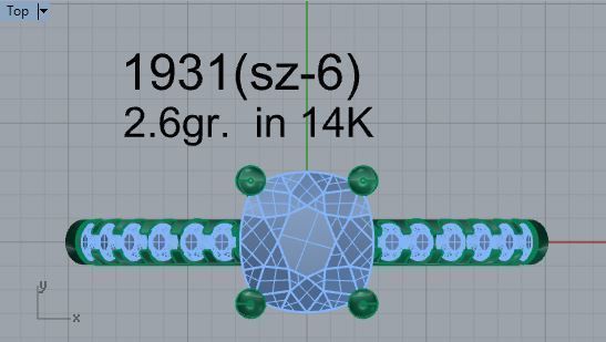 Fashion diamond ring 1931 3D print model 3D print model_4