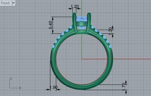 Fashion diamond ring 1931 3D print model 3D print model_5