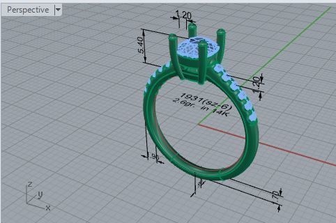 Fashion diamond ring 1931 3D print model 3D print model_7