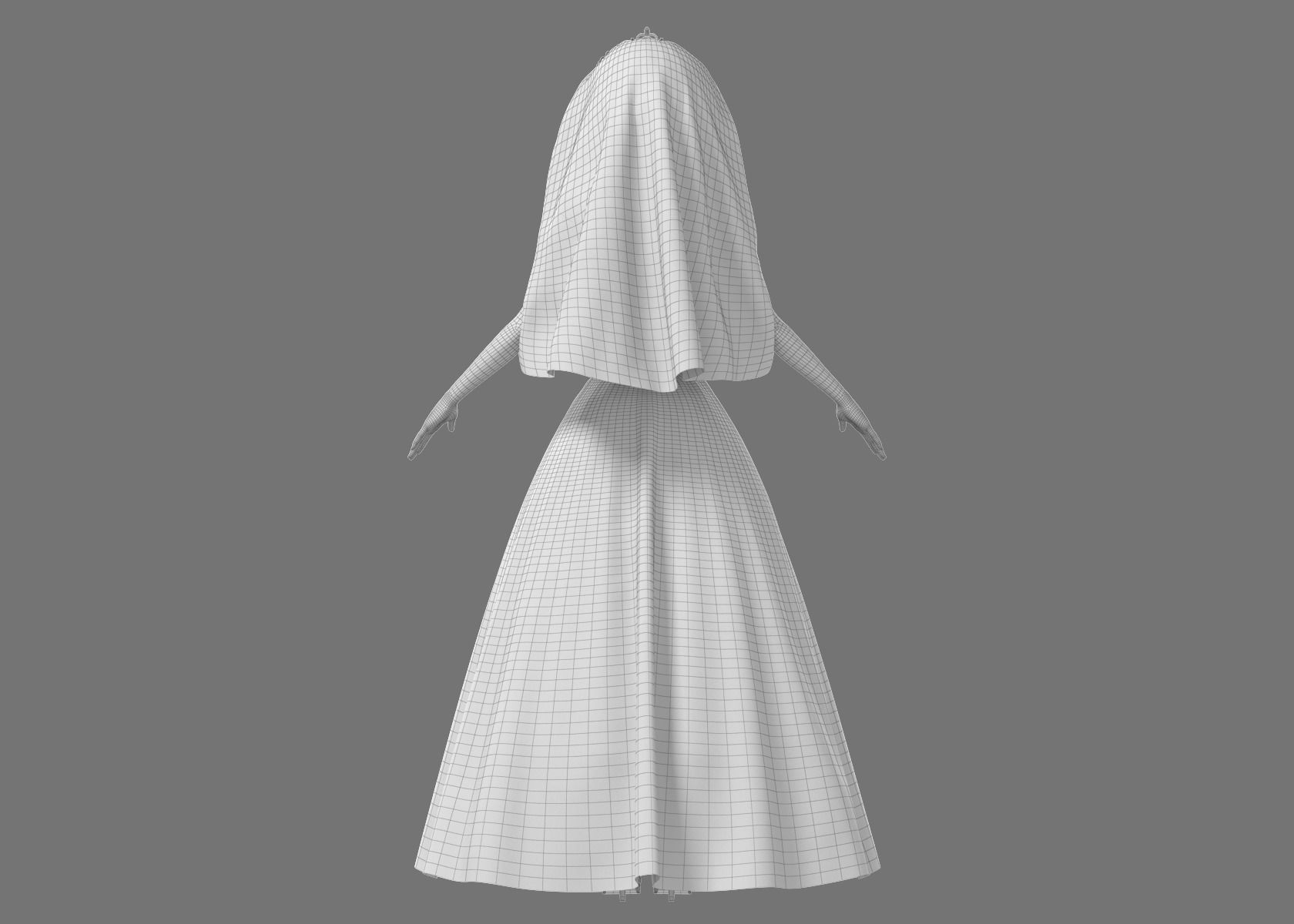 Cartoon Bride Rigged 3D model_30