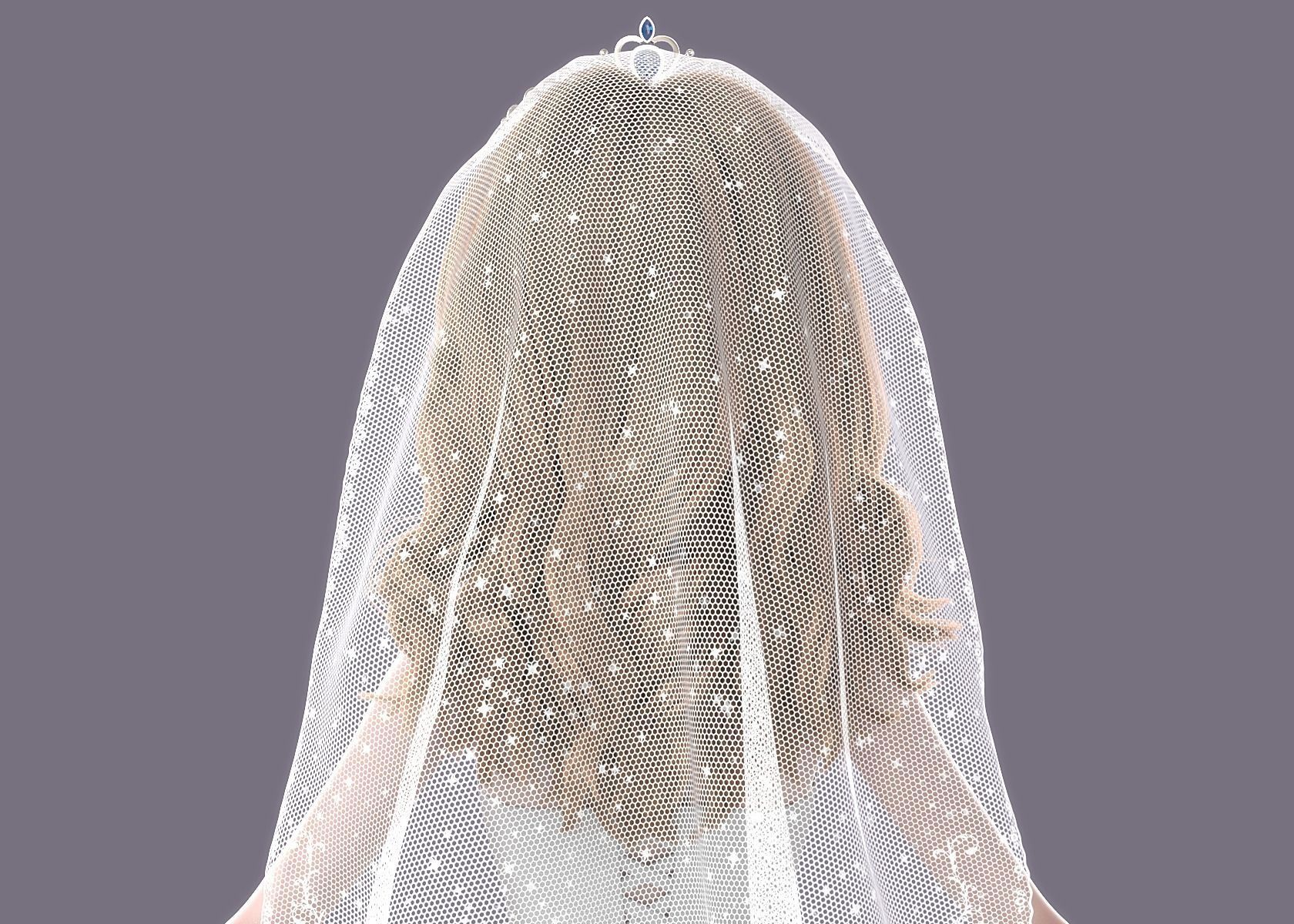 Cartoon Bride Rigged 3D model_8