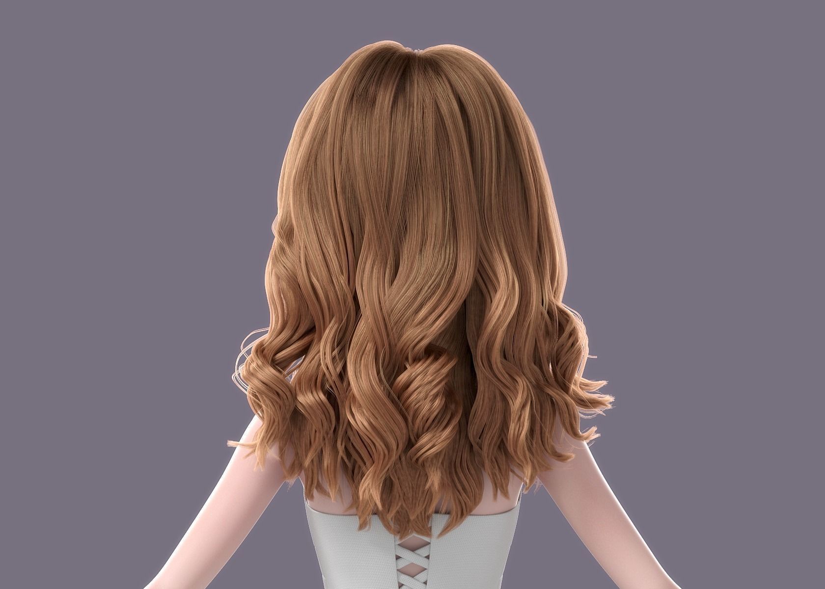 Cartoon Bride Rigged 3D model_5