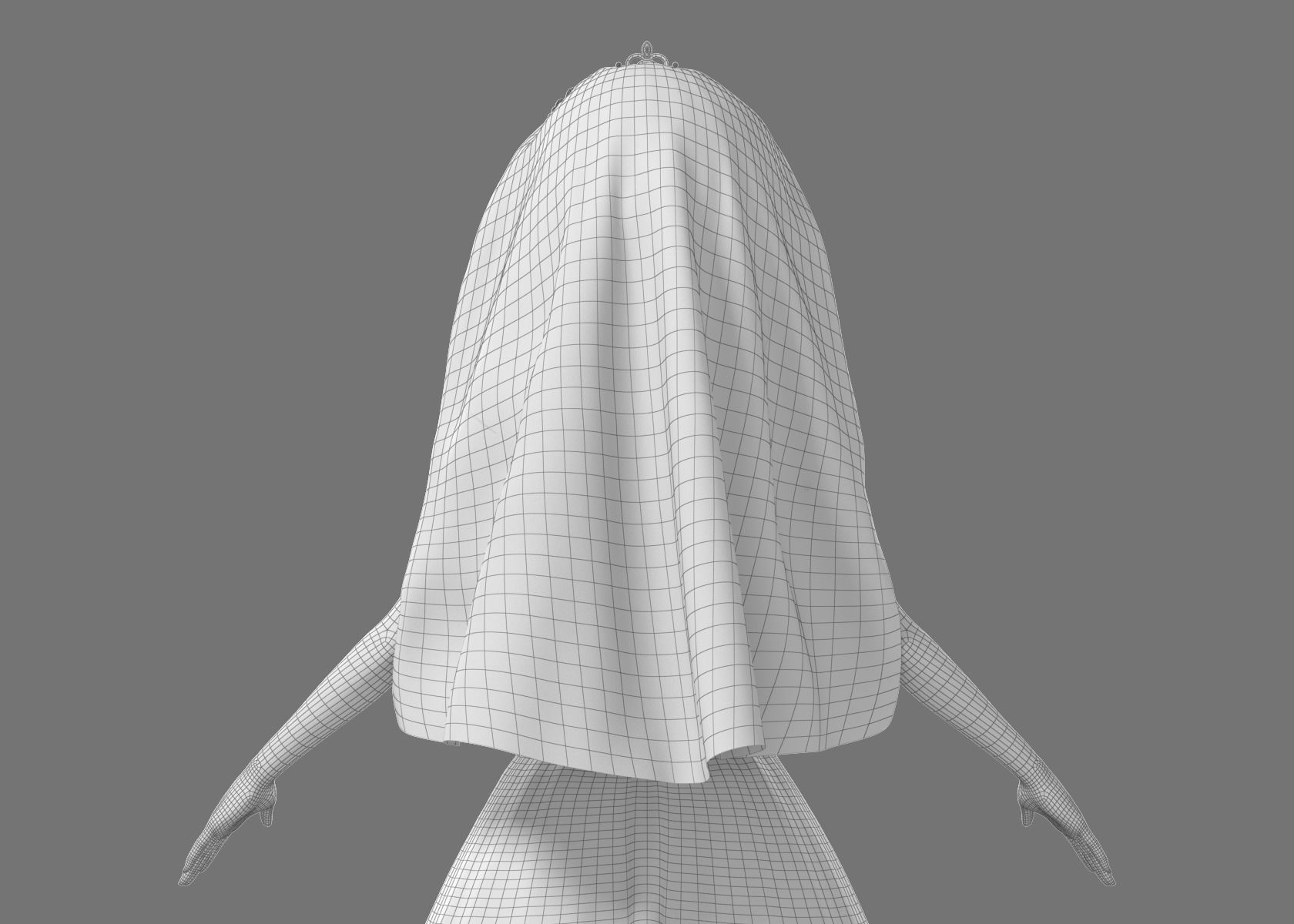 Cartoon Bride Rigged 3D model_38