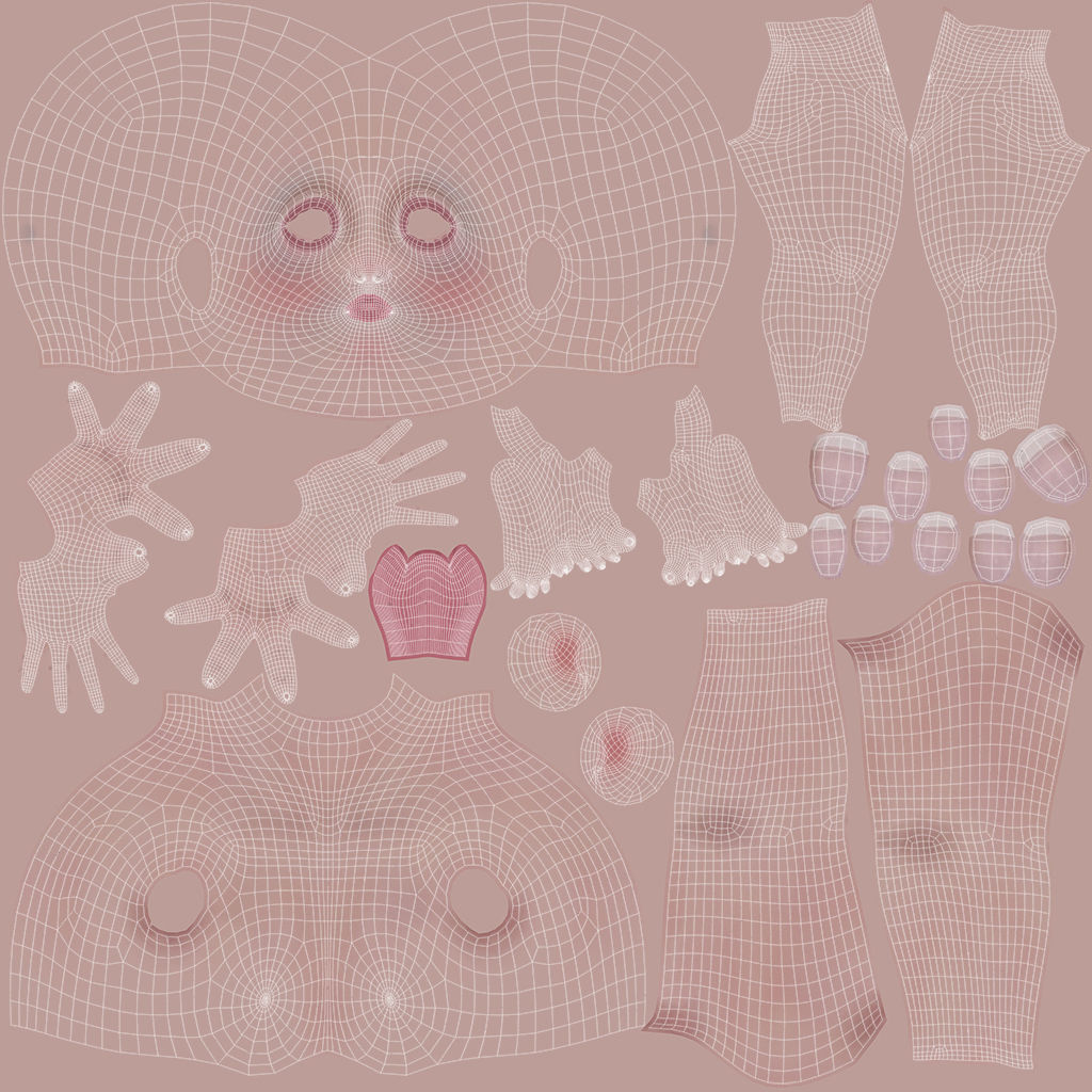 Cartoon Bride Rigged 3D model_42