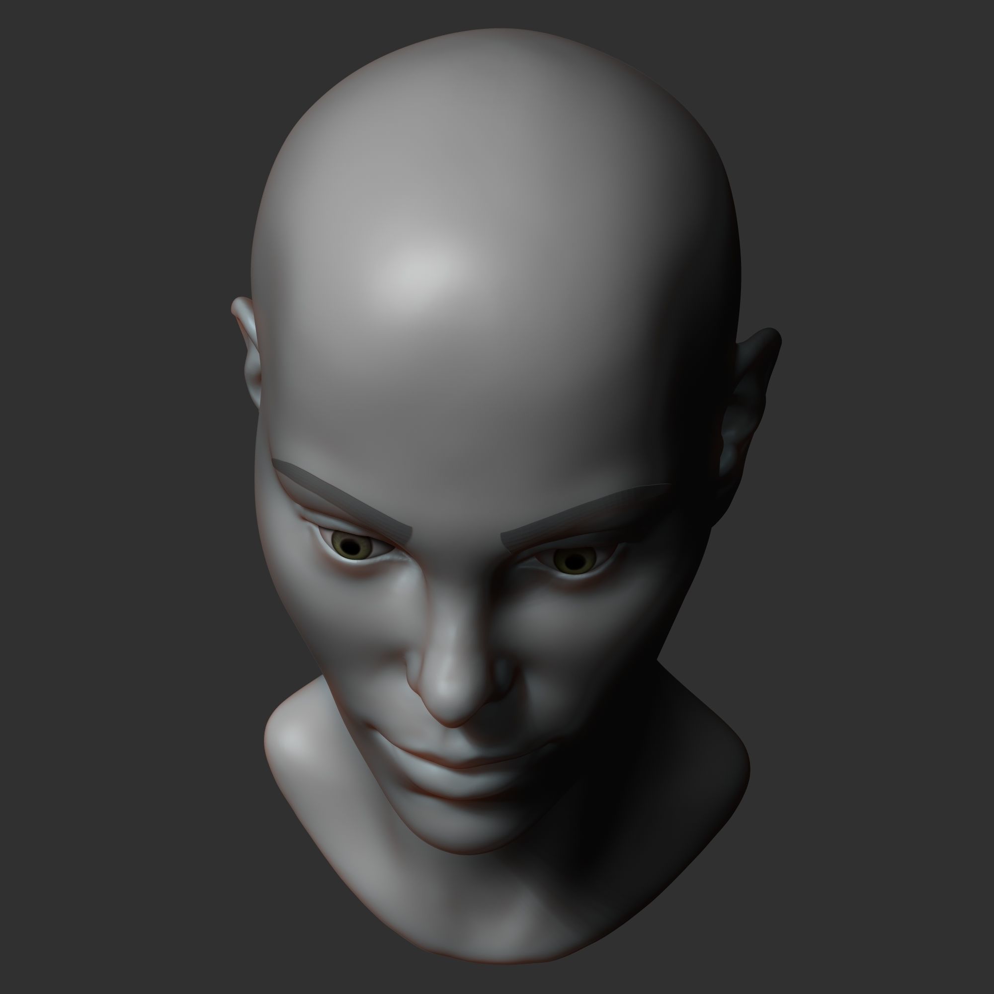 Female head sculpt 2 3D model_9