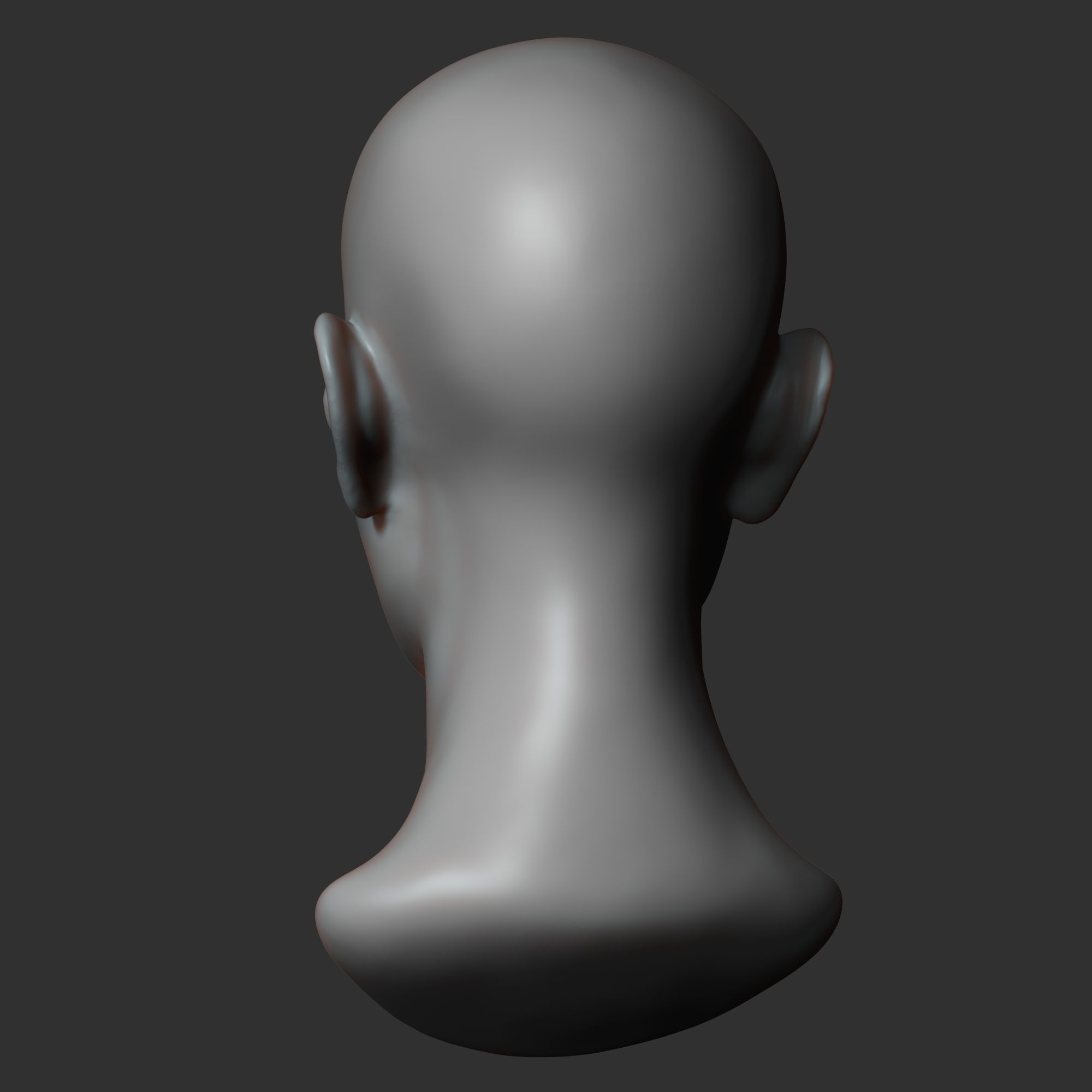 Female head sculpt 2 3D model_5
