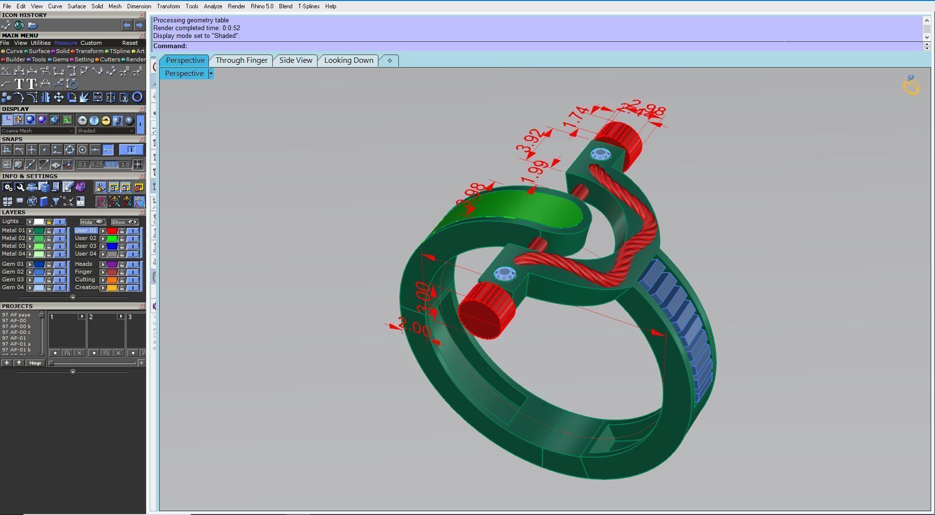 stoned Ring 3D print model_4