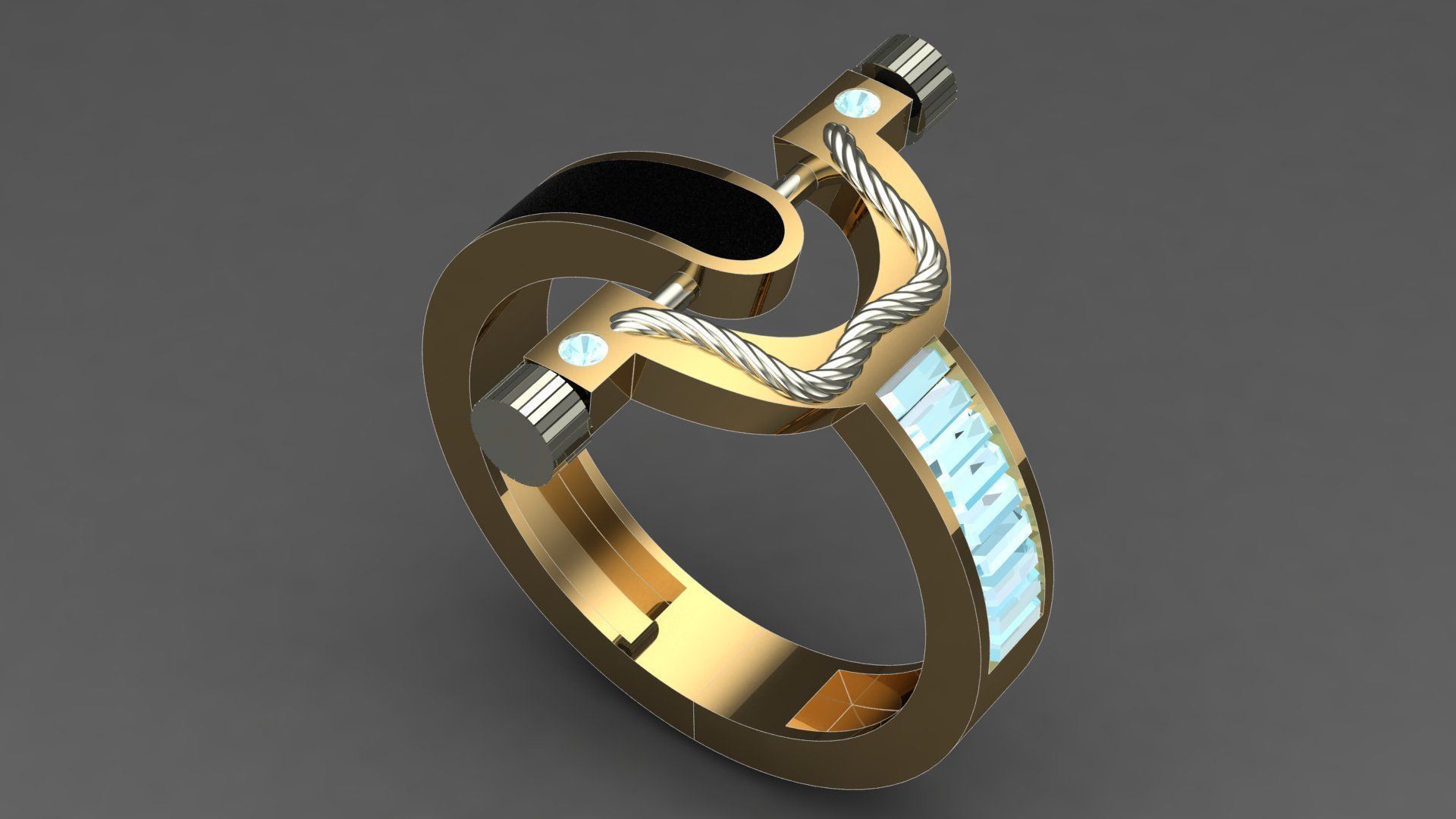 stoned Ring 3D print model_1