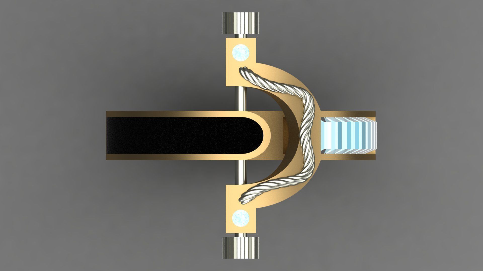 stoned Ring 3D print model_3