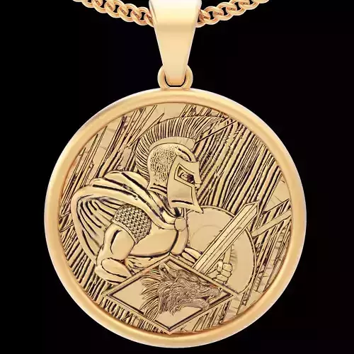 Gladiator Spartacus  pendant gold jewelry printable 3D model