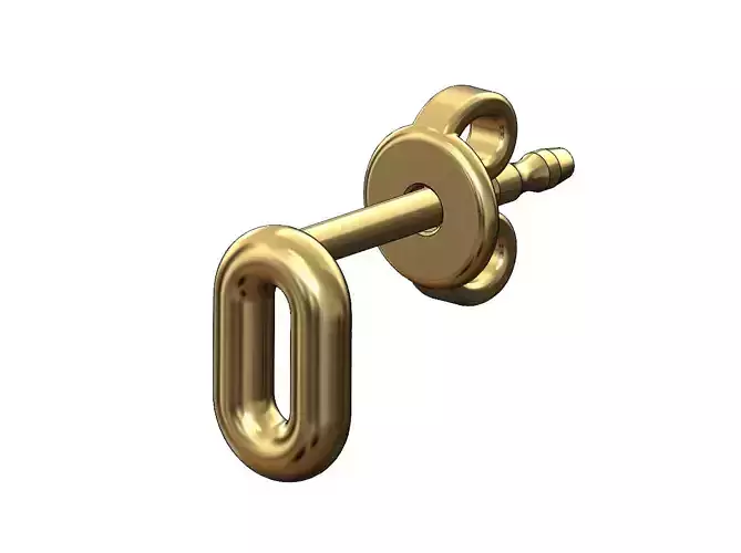 Simple oblang chain link stud earring