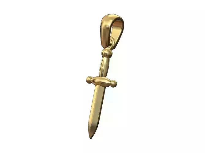 Dagger pendant with bail