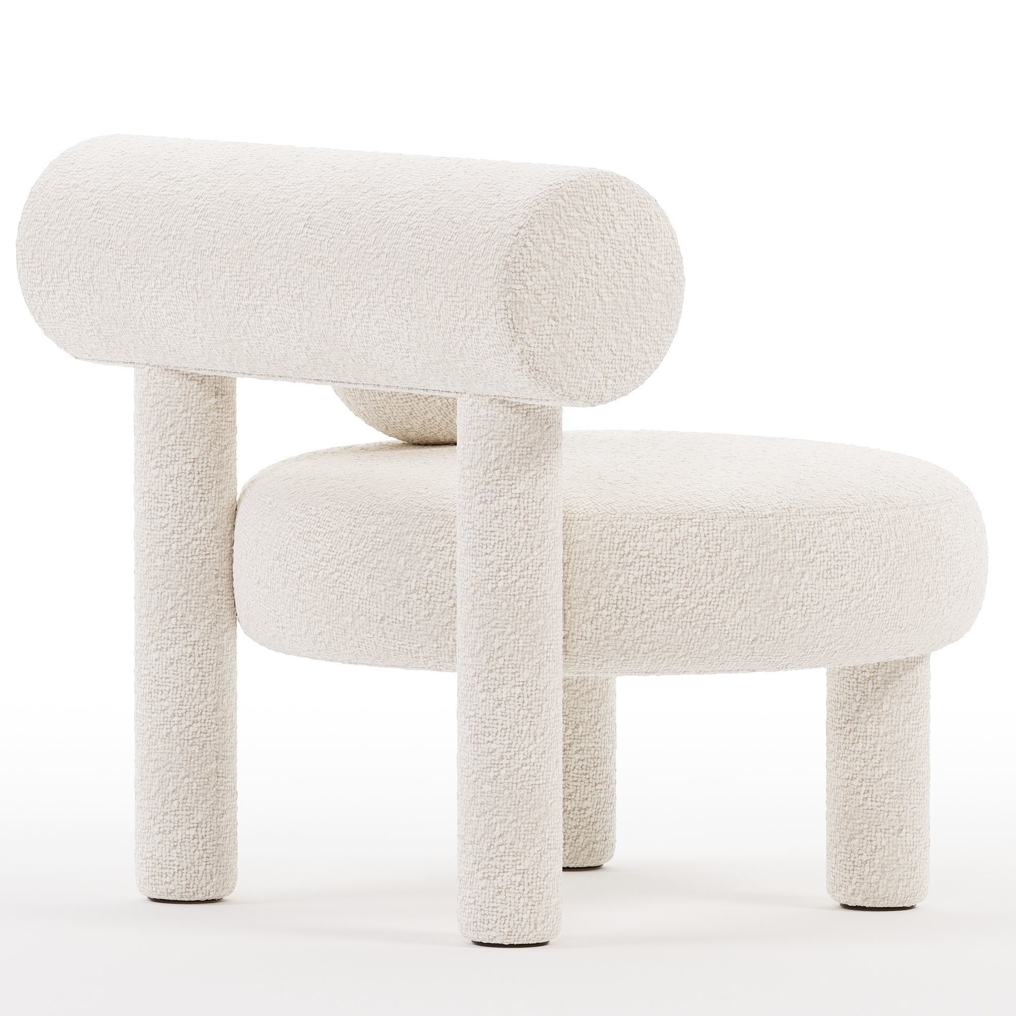 Modern Low Chair Gropius CS1 in Boucle Fabric by NOOM 3D model_1