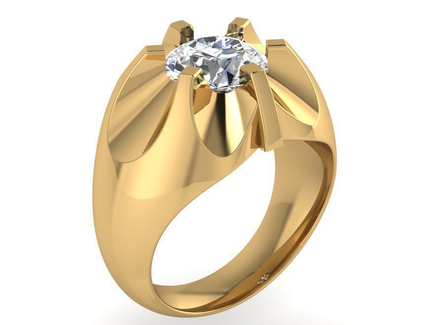 Round cut flower ring 1941 3D print model 3D print model_1