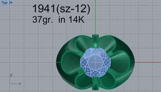 Round cut flower ring 1941 3D print model 3D print model_4