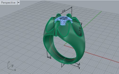 Round cut flower ring 1941 3D print model 3D print model_7