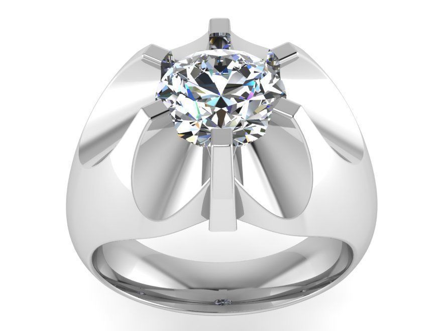 Round cut flower ring 1941 3D print model 3D print model_2